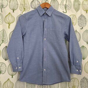 Nordstrom Dress Shirt, Boys Size 12, Light Blue with Colored Heather Flecks